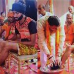 हर-हर महादेव: सीएम धामी ने पैर धोकर किया कांवड़ियों का स्वागत, हेलीकाॅप्टर से हुई पुष्पवर्षा